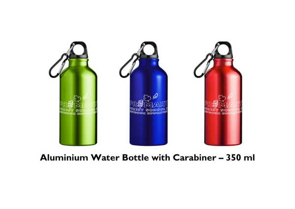 Aluminium Water Bottle with Carabiner – 350 ml